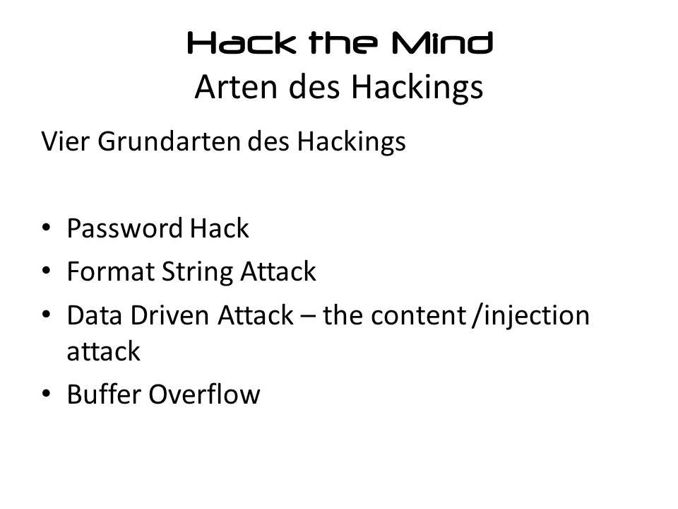 Arten des Hacking